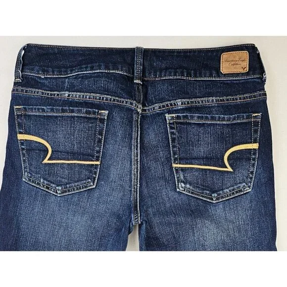 American Eagle Outfitters Size 8 Regular Women 25" Inseam Artist Crop Blue Jeans - Picture 10 of 13
